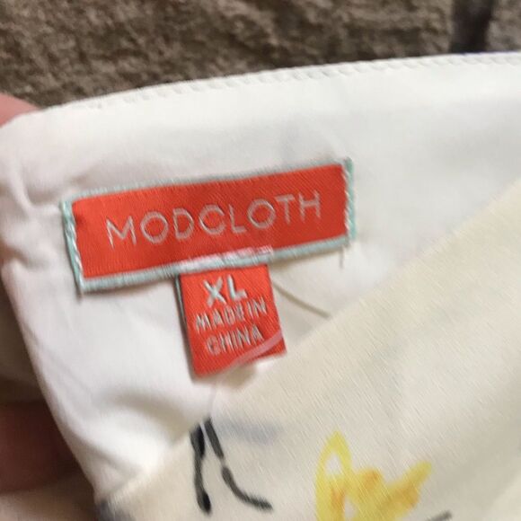 ModCloth Living Lightheartedly Sundress Ivory Print XL - Picture 7 of 8